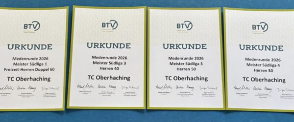 Vier Meisterschaften, vier ungeschlagene Teams – ein historisches Jahr für den TC Oberhaching
